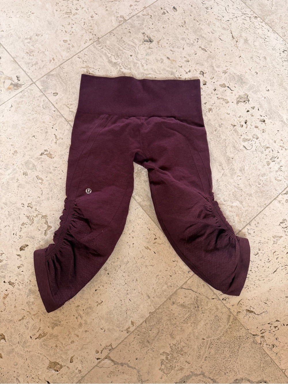 lululemon athletica Plum Ruched Capri Leggings